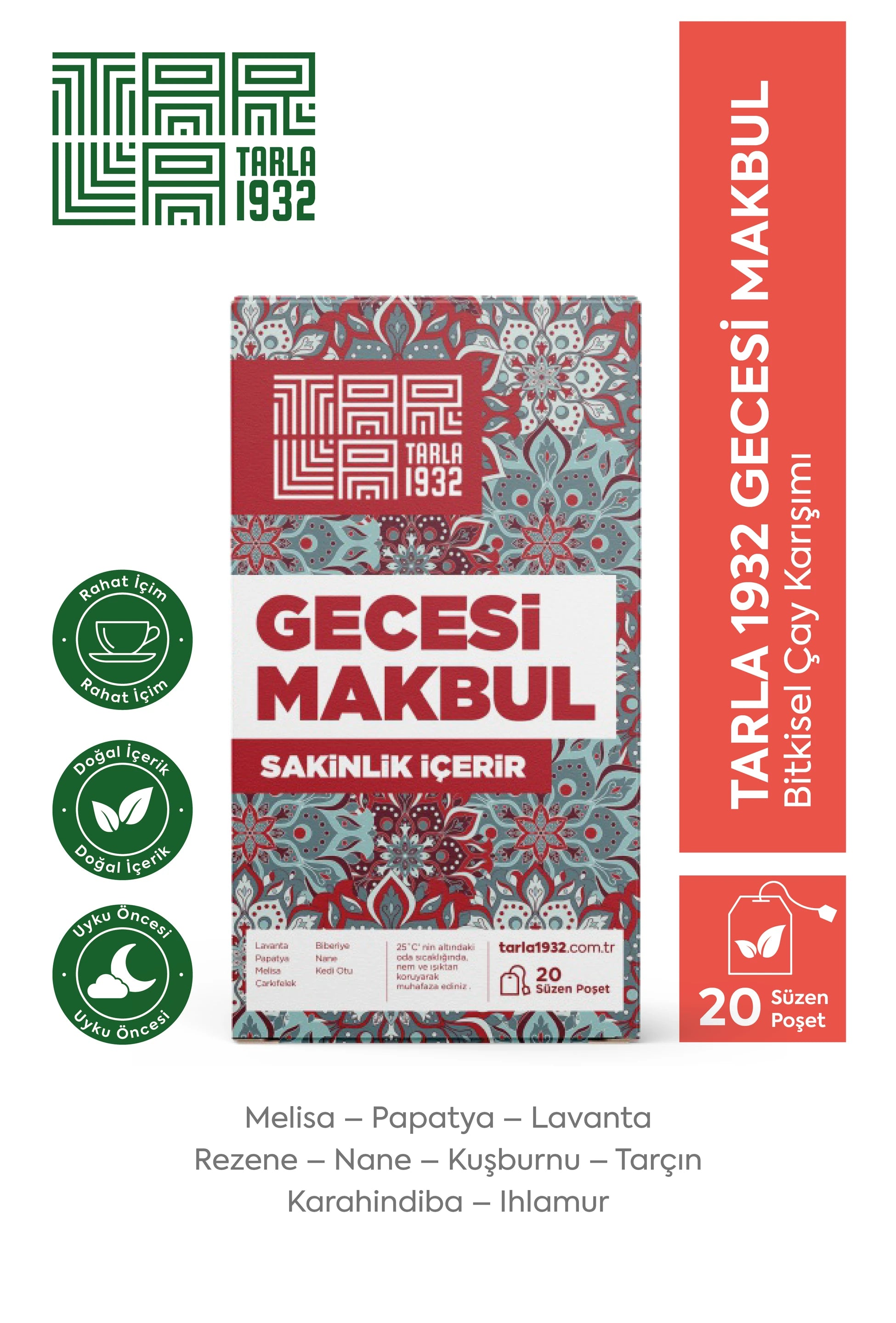 Tarla 1932 Gecesi Makbul Özel Çay - Benzersiz Bitki Formülleri / Sıfır Kimyasal