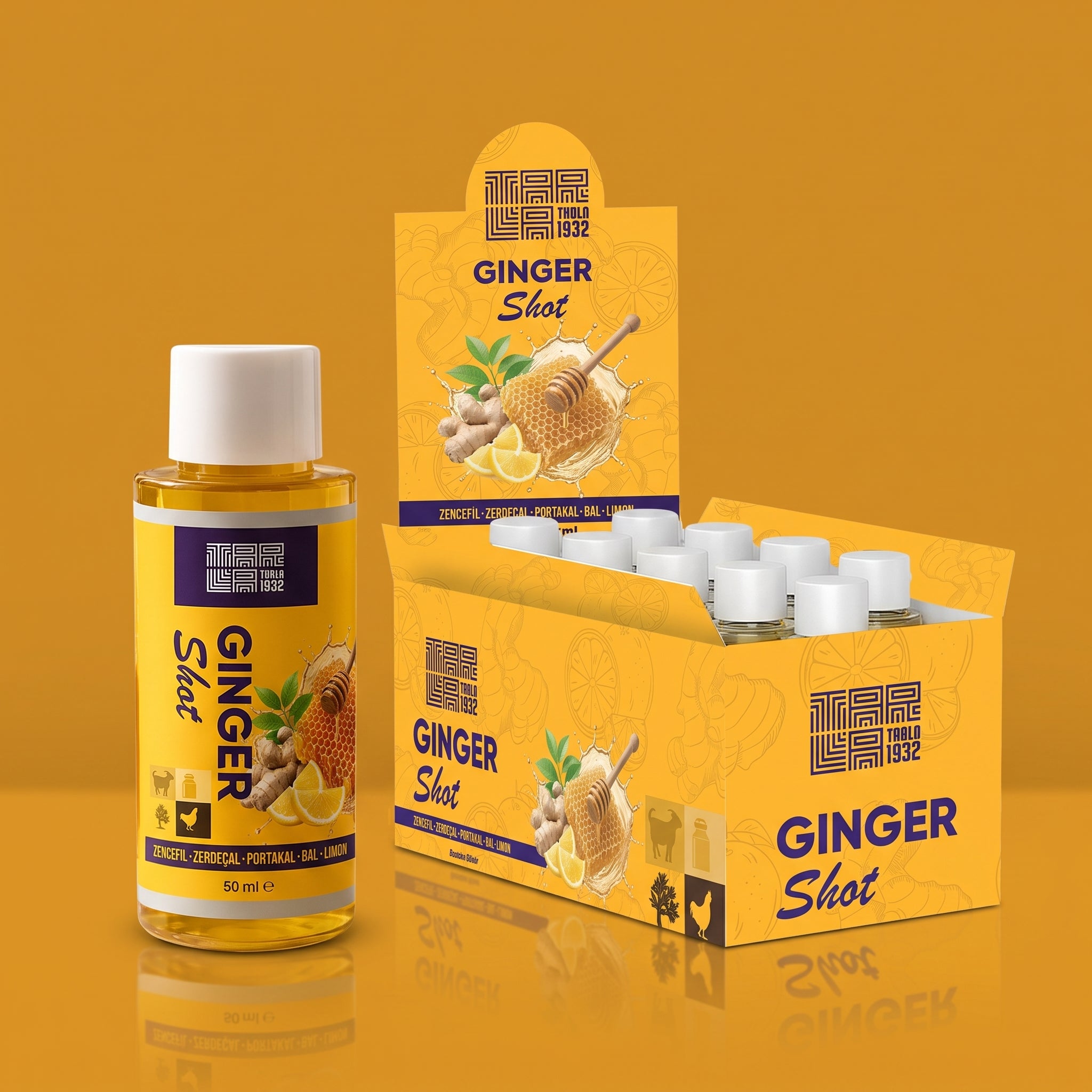 Ginger Shot — Zencefil & Zerdeçal — 10 × 50 ml kutusu